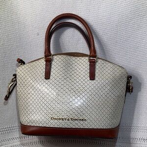 Dooney & Bourke Cream and Brown Satchel